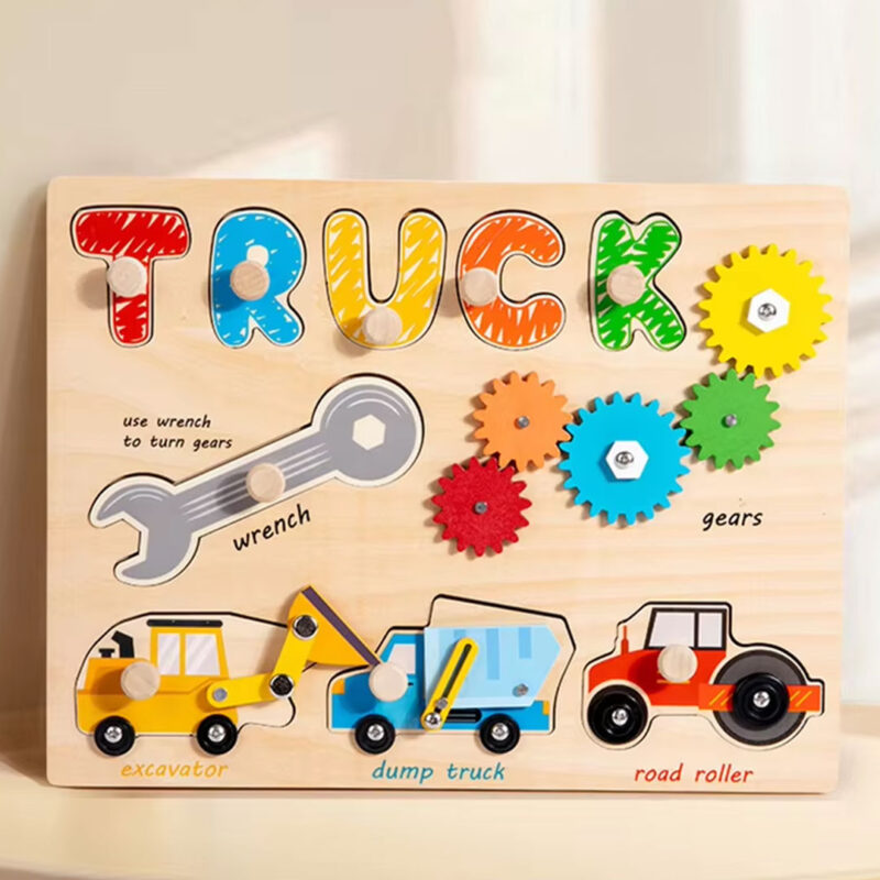 truck-activity-board-for-toddlers-3 Wooden Truck Activity Board for Toddlers