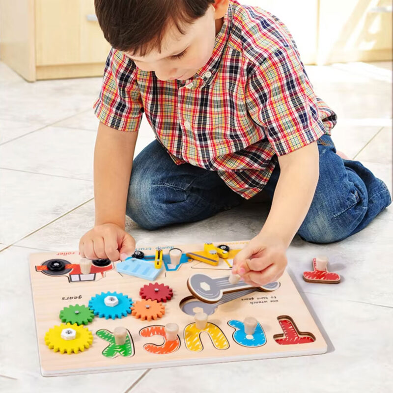 truck-activity-board-for-toddlers-4 Wooden Truck Activity Board for Toddlers
