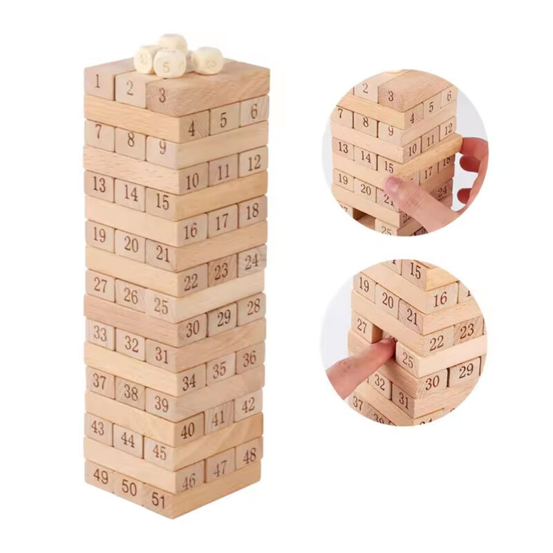 51pc Wooden Block Stacking Game (Jenga)