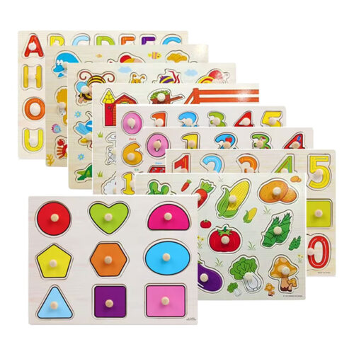 Wooden Peg Puzzle Set – Educational Learning Toys for Toddlers