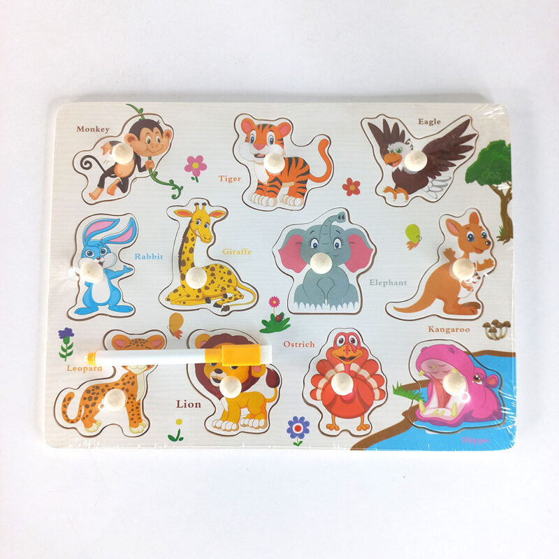 Wooden Peg Puzzle Set – Educational Learning Toys for Toddlers