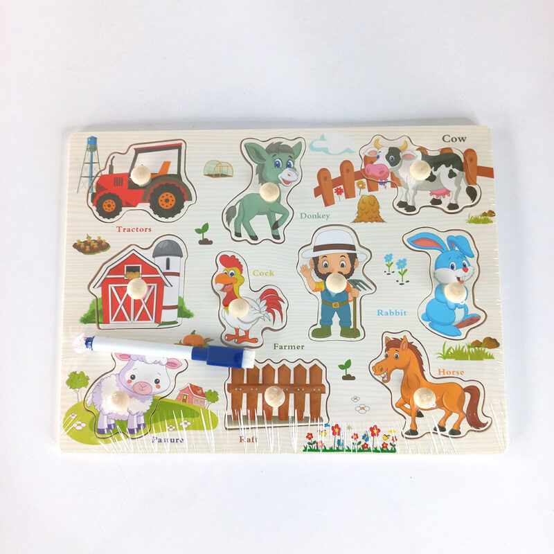Wooden Peg Puzzle Set – Educational Learning Toys for Toddlers