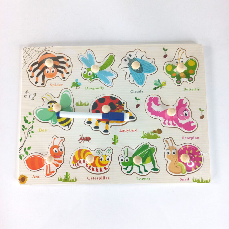 Wooden Peg Puzzle Set – Educational Learning Toys for Toddlers