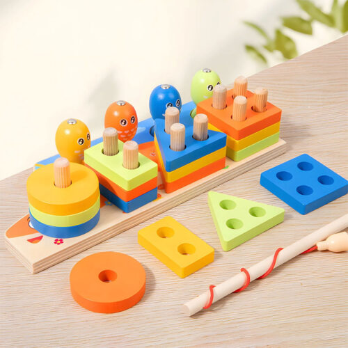 Wooden Magnetic Fishing & Shape Sorting Toy