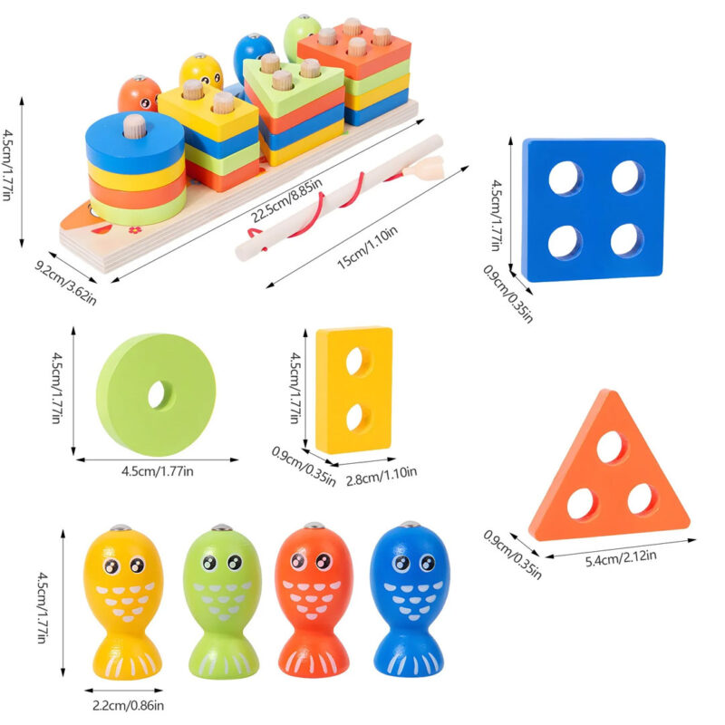 wooden-sorting-and-stacking-fishing-toy-3 Wooden Magnetic Fishing & Shape Sorting Toy