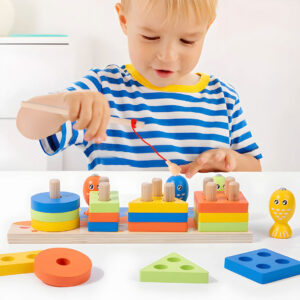 wooden-sorting-and-stacking-fishing-toy-5 Wooden Magnetic Fishing & Shape Sorting Toy