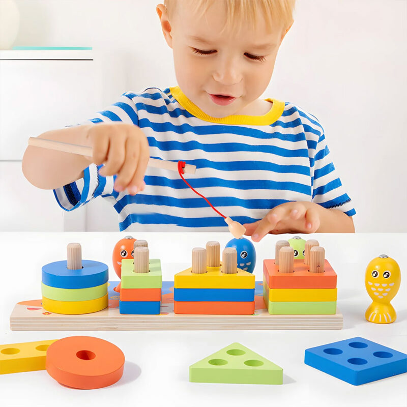 wooden-sorting-and-stacking-fishing-toy-5 Wooden Magnetic Fishing & Shape Sorting Toy