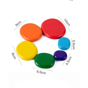 Wooden Stacking Pebbles – Montessori Rainbow Balancing Toy