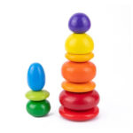 Wooden Stacking Pebbles – Montessori Rainbow Balancing Toy