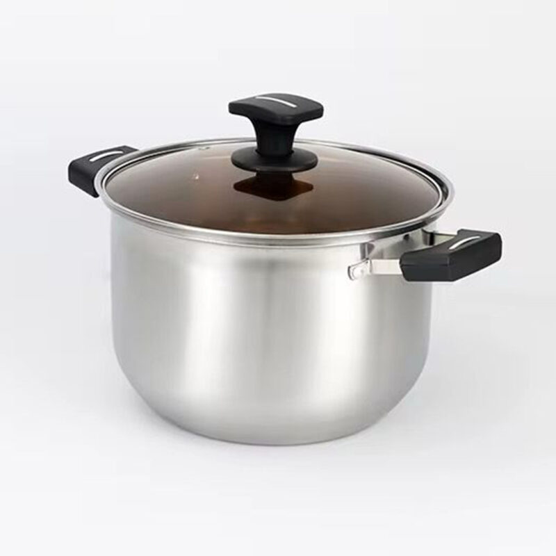 6pc S/Steel Cooking Pot Set with Glass Lids