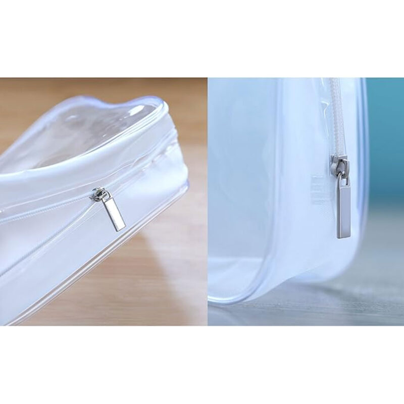 4pc Clear PVC Zippered Toiletry Bag Set