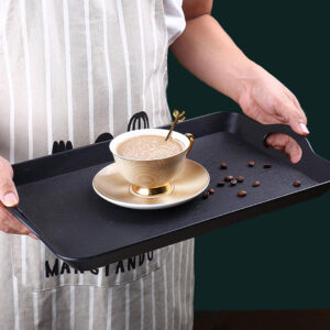 Textured Serving Tray - Black & White