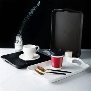 Textured Serving Tray - Black & White