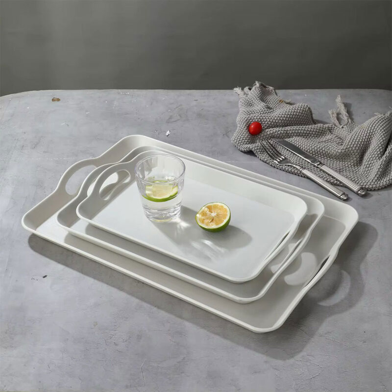 Textured Serving Tray - Black & White