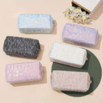 Shimmering Makeup Bag with Pearl Zipper