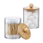 Cotton Bud Holder with Bamboo Lid