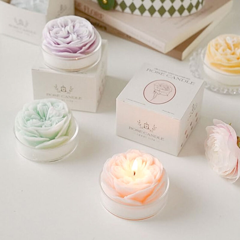 Flower Shaped Scented Candle Soy Wax