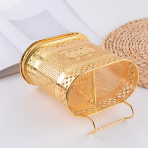 Golden Metal Cutlery Holder – Vintage-Style