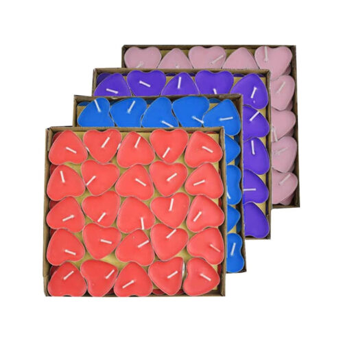 25pc Heart Shaped Tealight Candles Set