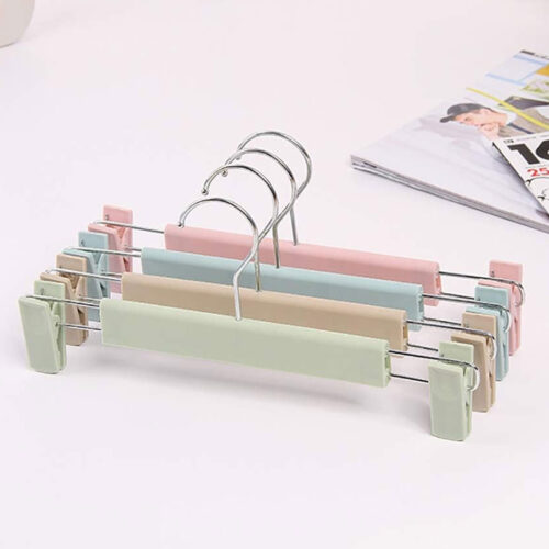 Adjustable Trouser or Pant Hanger with Clips