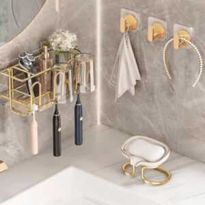 Self-Adhesive Golden Wall Hook – 5.7x5.7cm