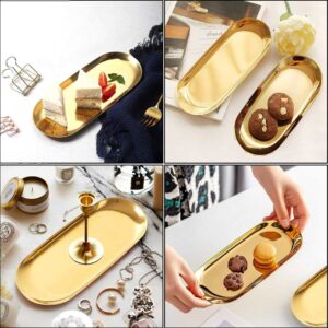 S/Steel Oval Tray - Golden