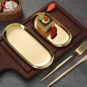 S/Steel Oval Tray - Golden
