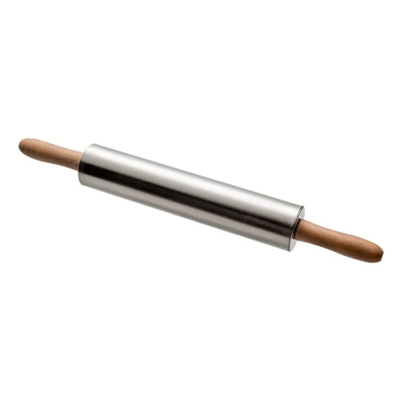 S/Steel Rolling Pin with Wooden Handles