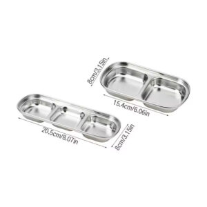 Stainless Steel Sectioned Dishes – 2 & 3 Grid Options
