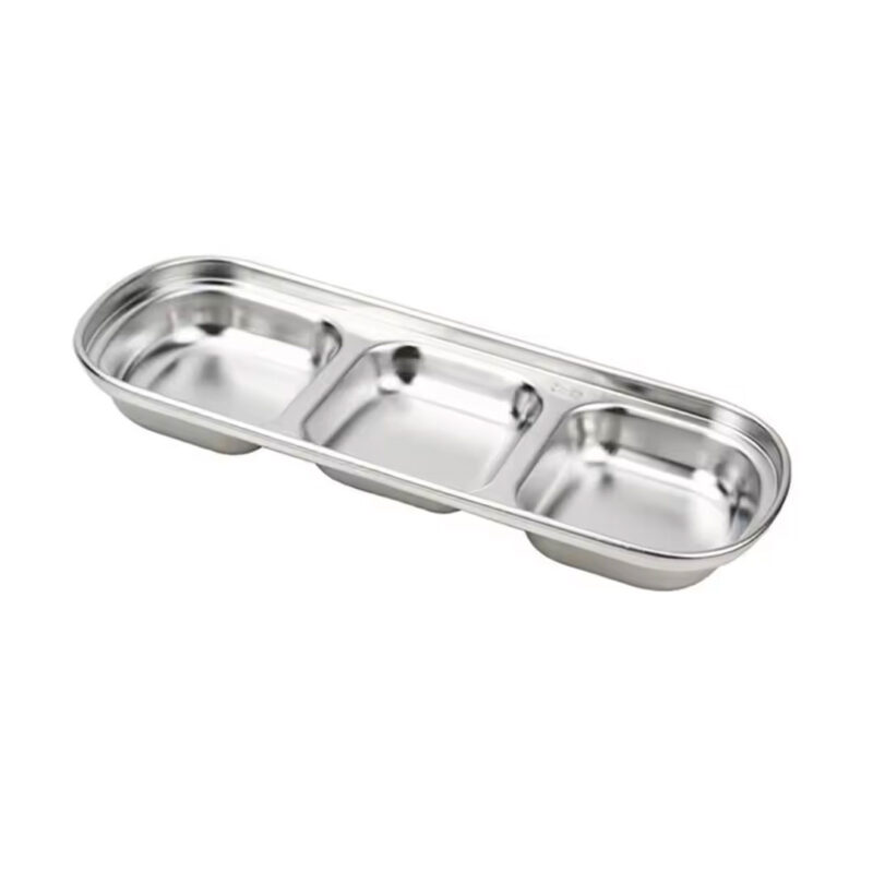 Stainless Steel Sectioned Dishes – 2 & 3 Grid Options