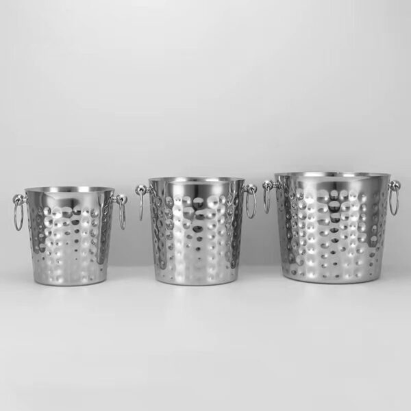 3.5L / 5.2L / 7.3L Hammered S/Steel Ice Bucket