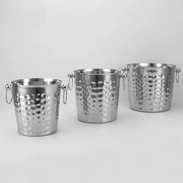 3.5L / 5.2L / 7.3L Hammered S/Steel Ice Bucket