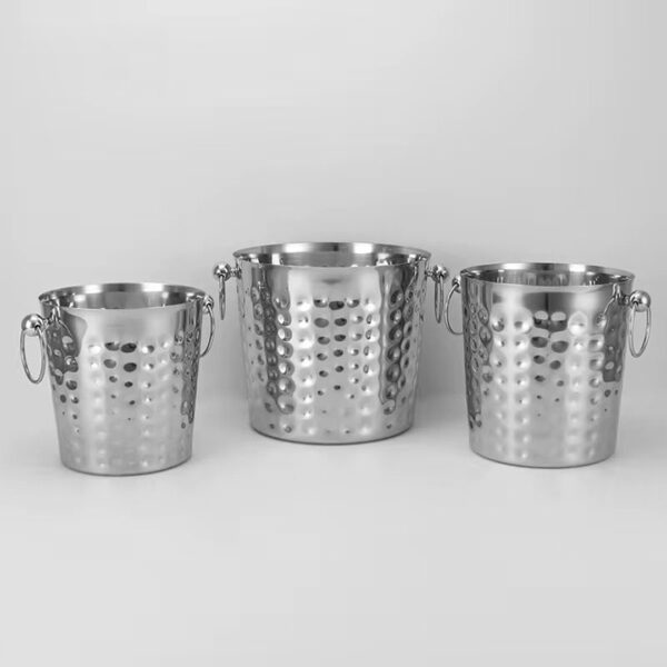 3.5L / 5.2L / 7.3L Hammered S/Steel Ice Bucket