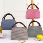 Striped Insulated Lunch Bag