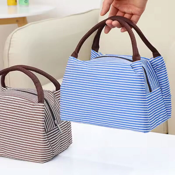 Striped Insulated Lunch Bag