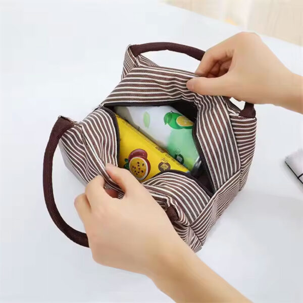 Striped Insulated Lunch Bag