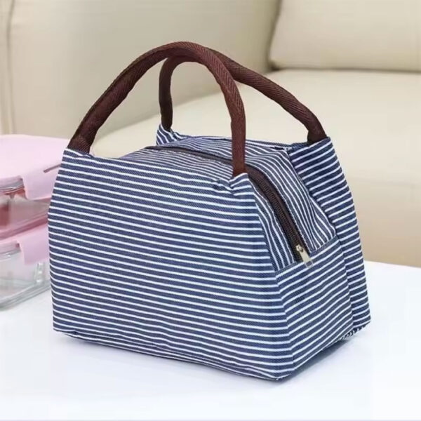 Striped Insulated Lunch Bag