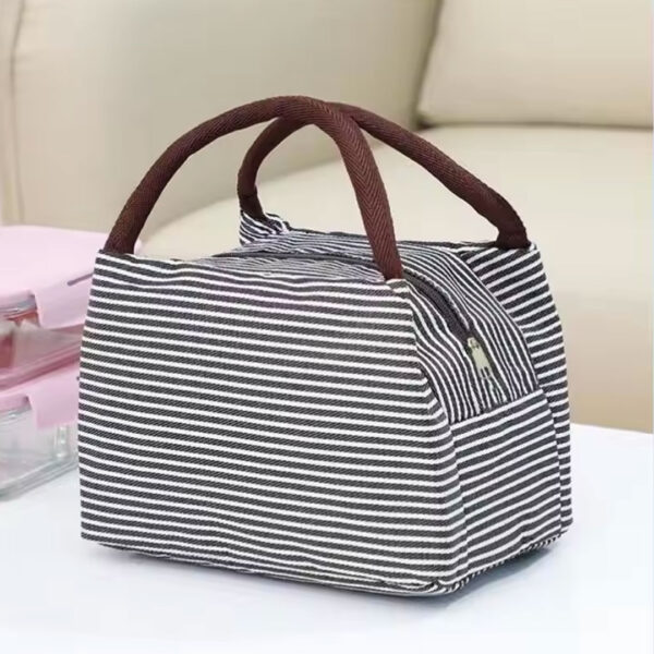 Striped Insulated Lunch Bag