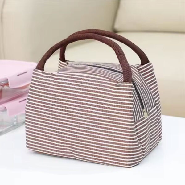 Striped Insulated Lunch Bag
