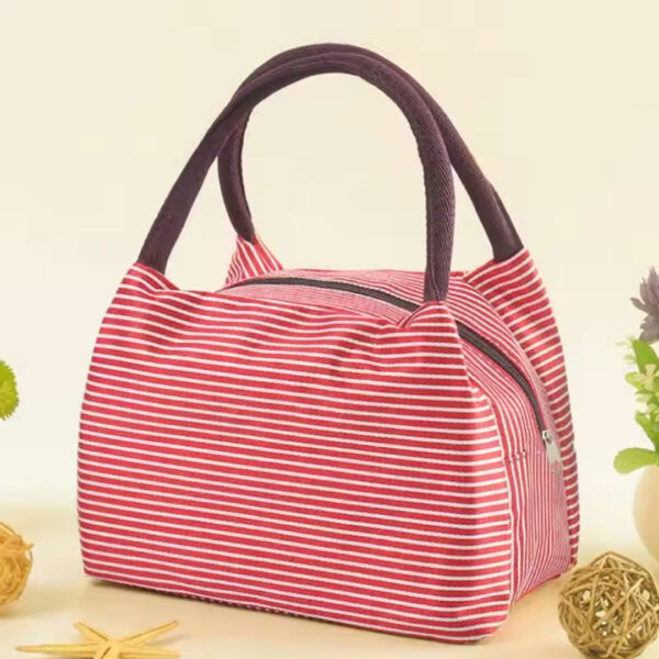 Striped Insulated Lunch Bag