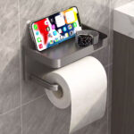Toilet Paper Holder with Shelf – No-Drill Installation