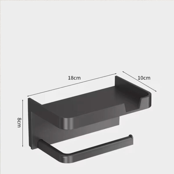 Toilet Paper Holder with Shelf – No-Drill Installation