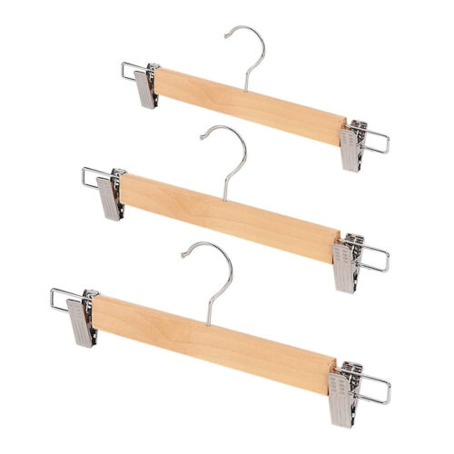 Wooden Trouser or Pant Hanger with Clips
