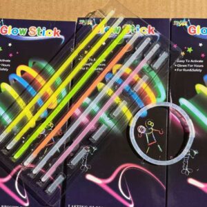 6pc Fluorescent Glow Stick Bracelet Set