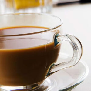 clear-glass-tea-cup-and-saucer-2 210ml Clear Glass Cup and Saucer Set