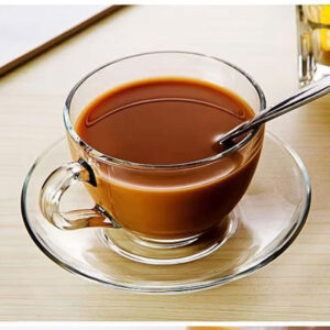 clear-glass-tea-cup-and-saucer-3 210ml Clear Glass Cup and Saucer Set