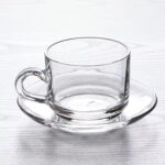 210ml Clear Glass Cup and Saucer Set