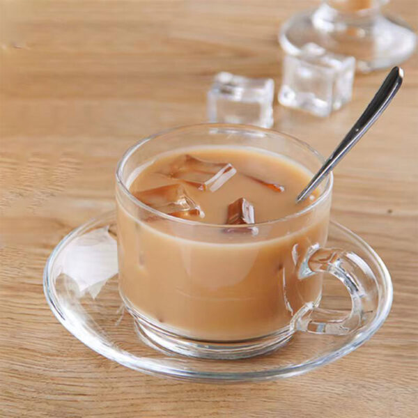 210ml Clear Glass Cup and Saucer Set