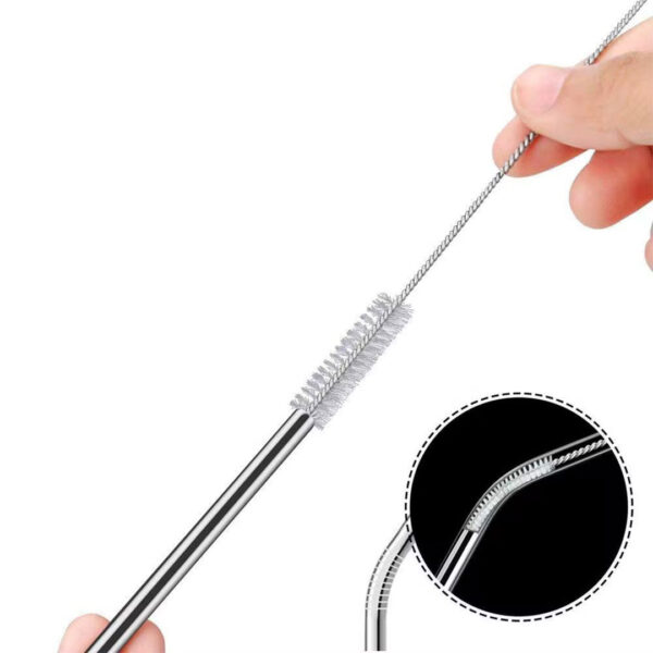Reusable Stainless Steel Straws Set with Brush & Pouch