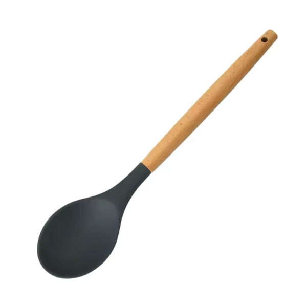 Silicone Serving Spoon with Wooden Handle